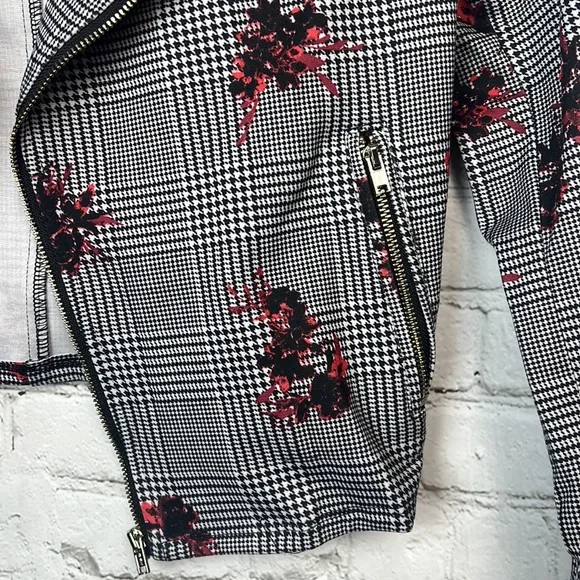 Material Girl Plaid Floral Zipper Jacket Juniors Size XS - Picture 5 of 5